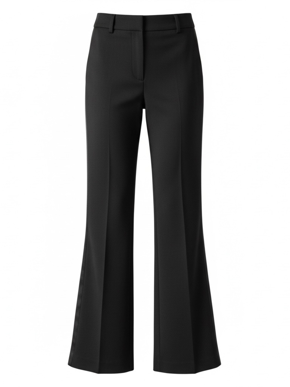 Derek Lam Black Women's Tailored Wool Tuxedo Stripe Wide Leg Pants